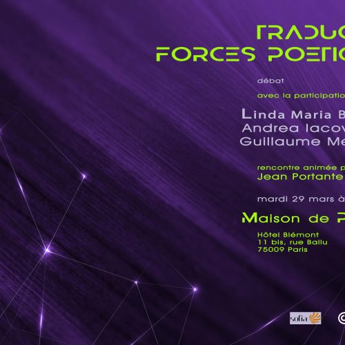 29 mars 2022 à 18 h 30 :  Traduction forces poétiques